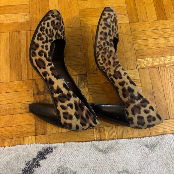 leopard and wood heels early 2010s urban outfitters - Picture 7 of 9